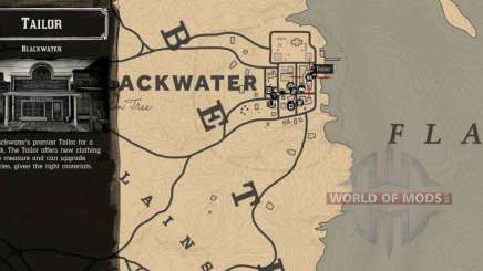 tailleur dans Blackwater carte détaillée