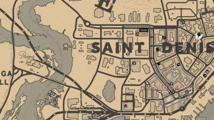 Schneider in Saint-Denis detaillierte Karte