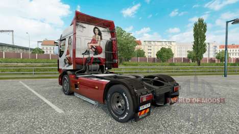 La peau Irina Shayk sur un tracteur Renault Prem pour Euro Truck Simulator 2