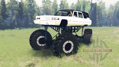 Cadillac Fleetwood hearse monster pour Spin Tires