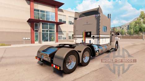 La peau Gris-Blanc-Noir sur le camion Peterbilt  pour American Truck Simulator
