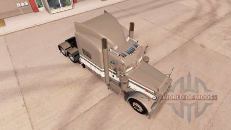 Haut Grau-Weiß-Schwarz auf dem truck-Peterbilt 3 für American Truck Simulator