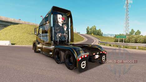 La peau Dorée et Noir sur le camion Volvo VNL 67 pour American Truck Simulator