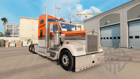 Haut Grau Orange auf der LKW-Kenworth W900 für American Truck Simulator