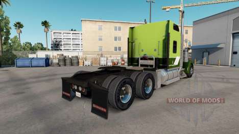 Peau vert sur Vert sur le tracteur Kenworth W900 pour American Truck Simulator