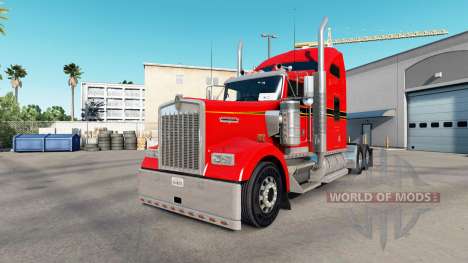 Die Haut Rot. Gold & Schwarz auf der LKW-Kenwort für American Truck Simulator