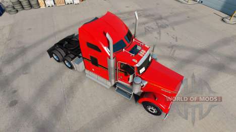 Die Haut Rot. Gold & Schwarz auf der LKW-Kenwort für American Truck Simulator