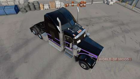 Скин Schwarz. Lila-Weiß на Kenworth W900 für American Truck Simulator