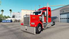La Peau Rouge. L'or et Noir sur le camion Kenworth W900 pour American Truck Simulator