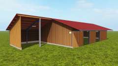Hangar pour le stockage de copeaux de bois pour Farming Simulator 2017