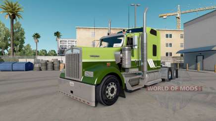 Haut Grün auf Grün auf einem Traktor Kenworth W900 für American Truck Simulator