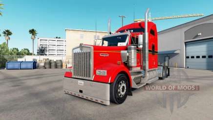 La Peau Rouge. L'or et Noir sur le camion Kenworth W900 pour American Truck Simulator