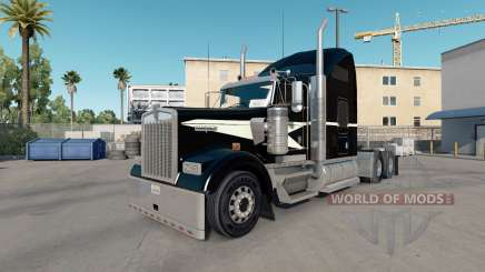 La peau Noir Et Vert Menthe sur le camion Kenworth W900 pour American Truck Simulator