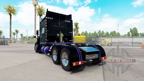 La peau Noir Et Violet Peterbilt 389 tracteur pour American Truck Simulator