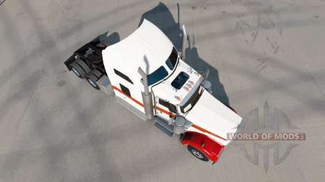La peau Blanche Et Rouge Kenworth W900 tracteur pour American Truck Simulator