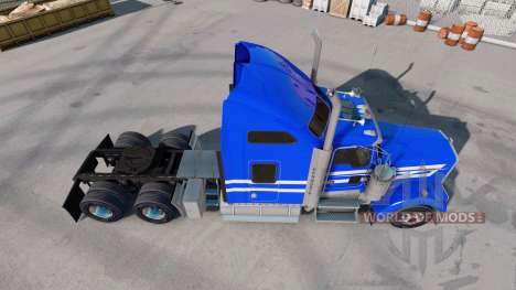 Peau Bleu Blanc Bandes sur le camion Kenworth W9 pour American Truck Simulator