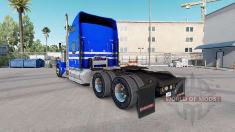 Haut Blau Weißen Streifen auf den LKW-Kenworth W für American Truck Simulator