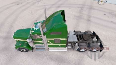 Peau Vert Or sur le camion Kenworth W900 pour American Truck Simulator