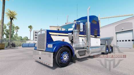 Haut Blau Gelb Weiß für LKW-Kenworth W900 für American Truck Simulator