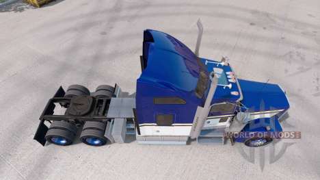 Peau Bleu Jaune Blanc pour camion Kenworth W900 pour American Truck Simulator