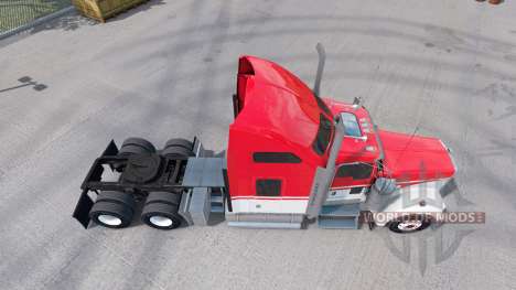 La peau Blanc sur Rouge tracteur Kenworth W900 pour American Truck Simulator
