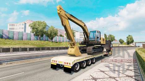 Trailer with construction equipment pour Euro Truck Simulator 2